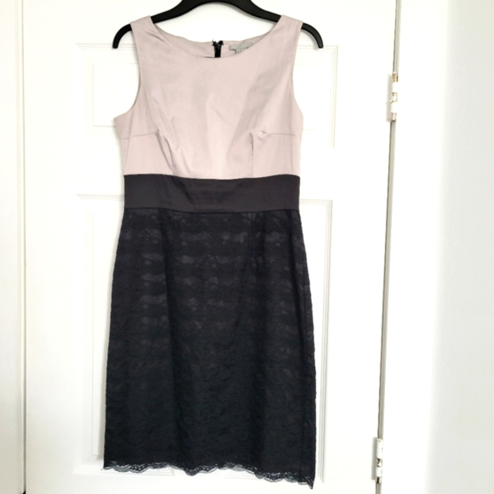 H&M Black & Cream Sheath Lace Dress